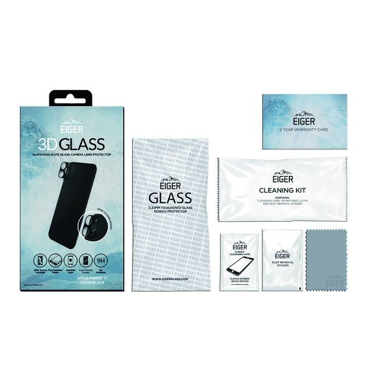 EIGER Verre de protection de l'appareil photo Fibre Glass (iPhone 11, 1 pièce)