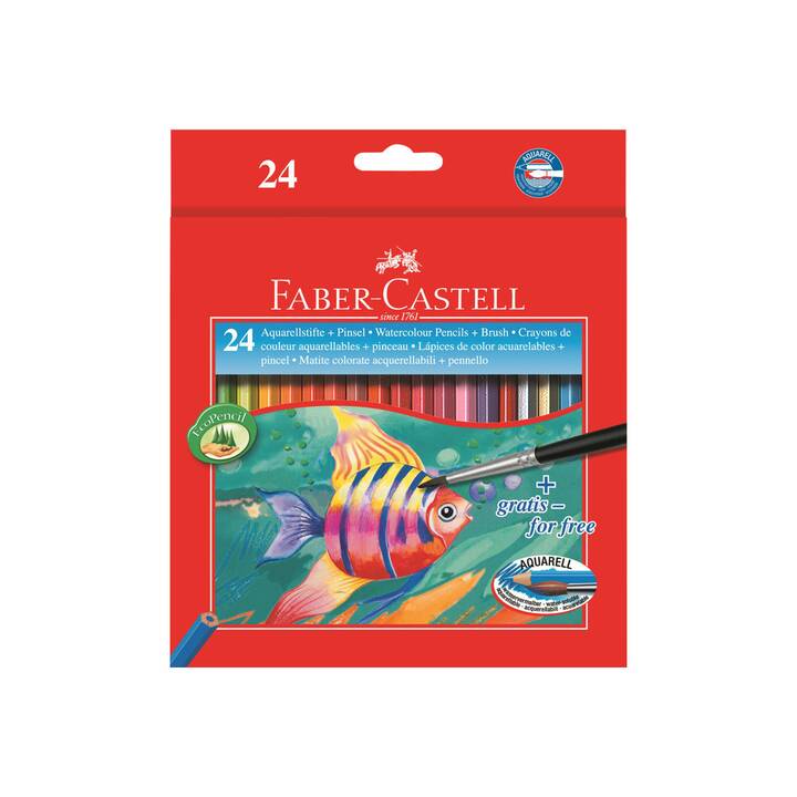 FABER-CASTELL Crayons de couleur aquarellables Classic (24 pièce)