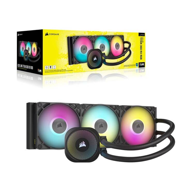 Corsair iCUE LINK TITAN 360mm RX RGB 黒 CORSAIR ICUE Link Titan 360 RX RGB - Interdiscount