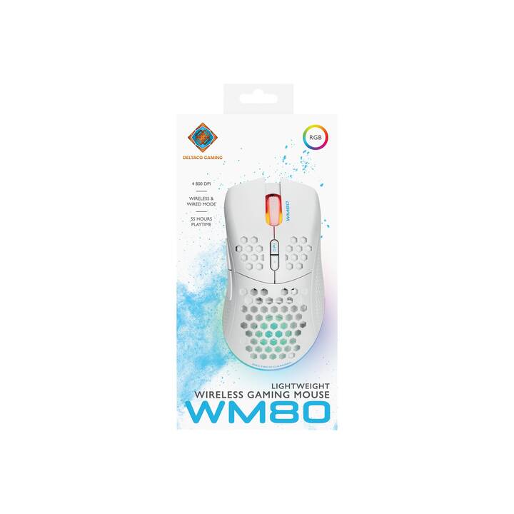 Wm80 Keyboard DELTACO WM80 Maus (Kabel und Kabellos, Gaming, Weiss) - Interdiscount