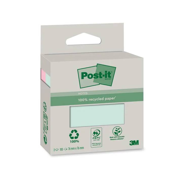 POST-IT Notes autocollantes (2 x 75 feuille, Bleu)