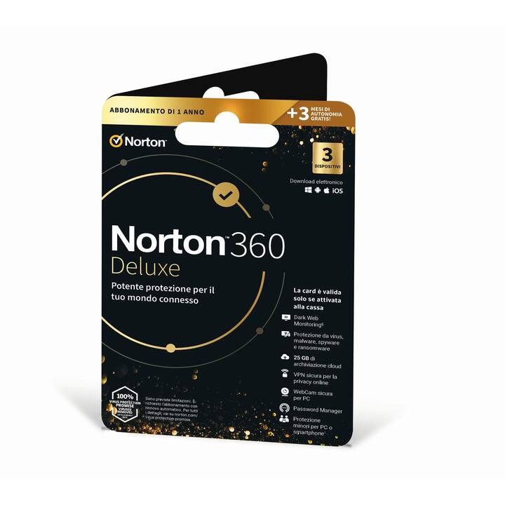 NORTON 360 Deluxe (Abo, 3x, 15 Monate, Italienisch, Französisch, Deutsch)
