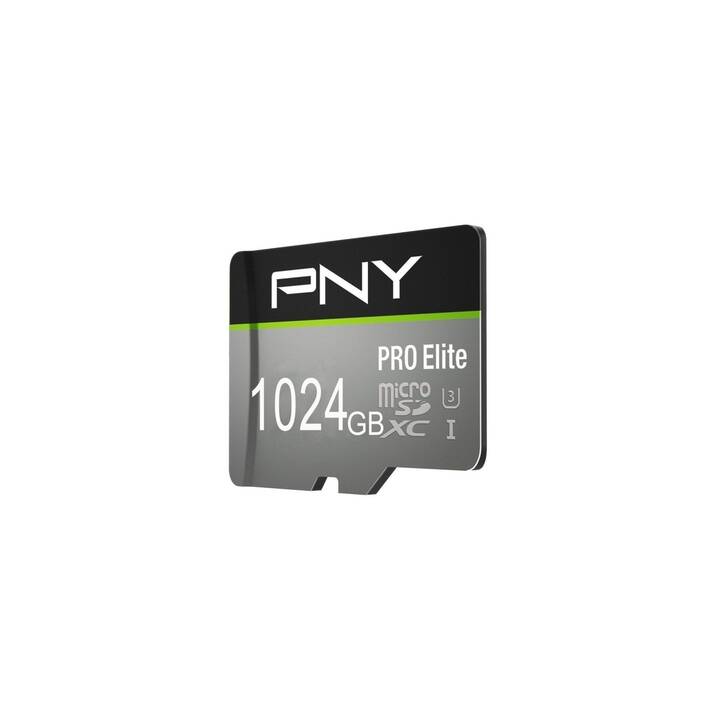 PNY MicroSDXC UHS-I Pro Elite (A2, Class 10, UHS-I Class 3, Video Class 30, 1000 GB, 100 MB/s)