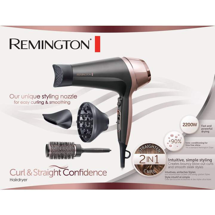 REMINGTON Curl&Straight (2200 W, Schwarz, Rosa)