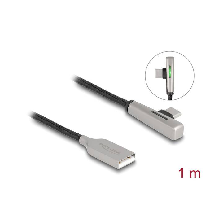 DELOCK Câble (Prise USB 2.0 de type A, Fiche USB 2.0 de type C, 1 m)