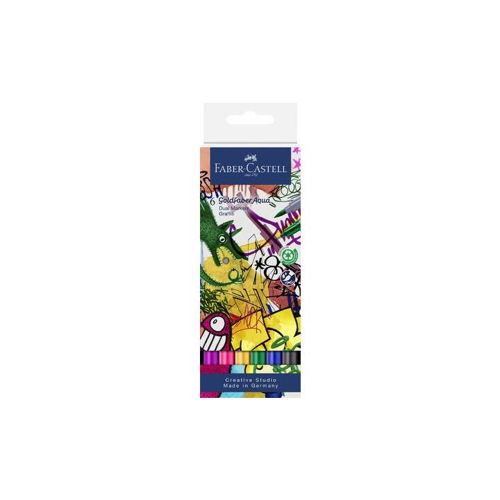 FABER-CASTELL Marqueur de graphique Graffiti (Multicolore, 6 pièce)