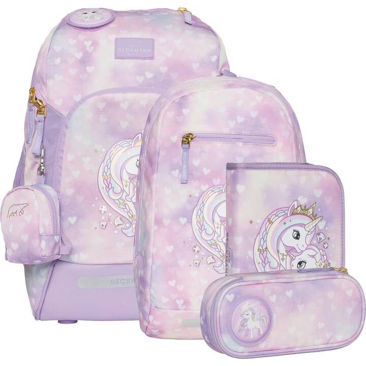 BECKMANN Schulranzen Set Active Air FLX Unicorn (25 l, Mehrfarbig)