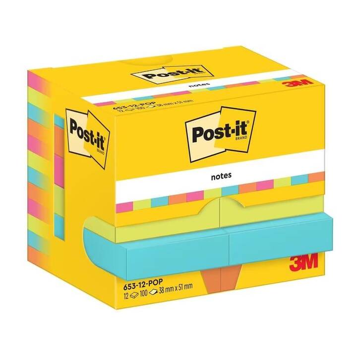 POST-IT Blocchetti memo Poptimistic (12 x 100 foglio, Multicolore)