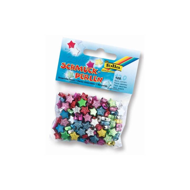FOLIA Sterne Perlen (120 Stück, Mehrfarbig)