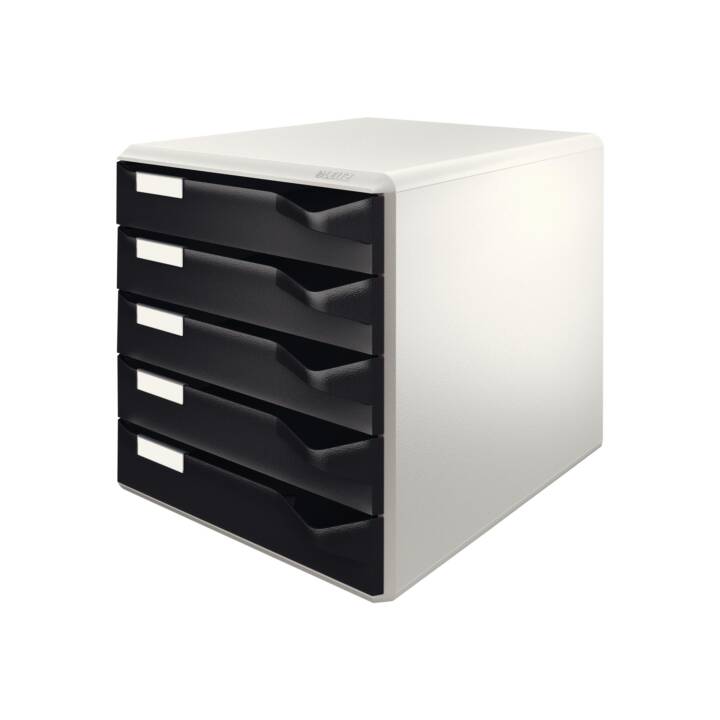 LEITZ Büroschubladenbox (C4, A4, 28.5 cm  x 35.5 cm  x 29.0 cm, Grau, Schwarz)