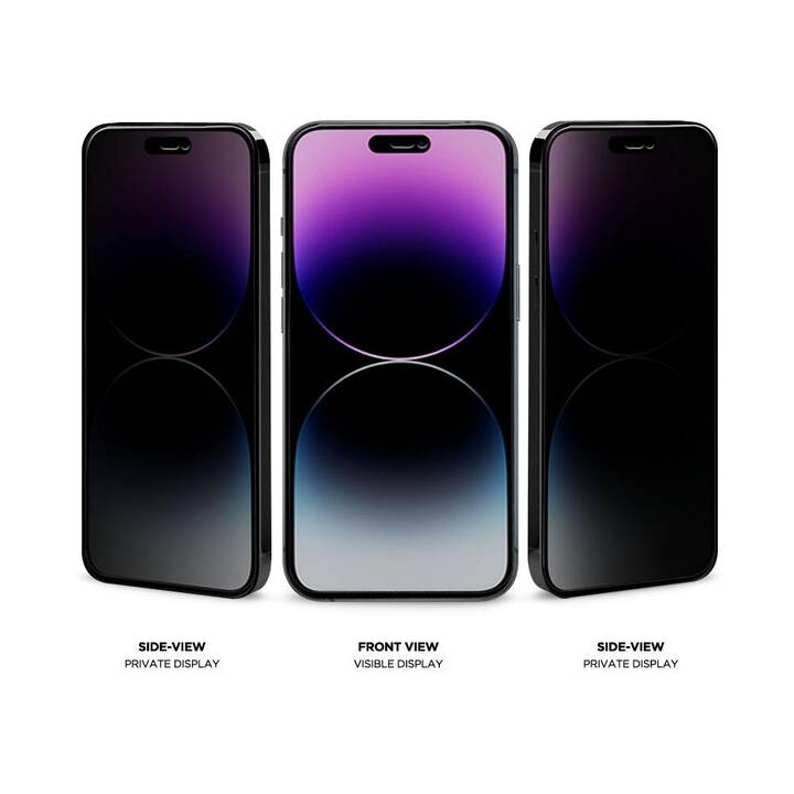 EIGER Verre de protection d'écran Privacy (iPhone 15 Pro Max, iPhone 15 Plus, 1 pièce)