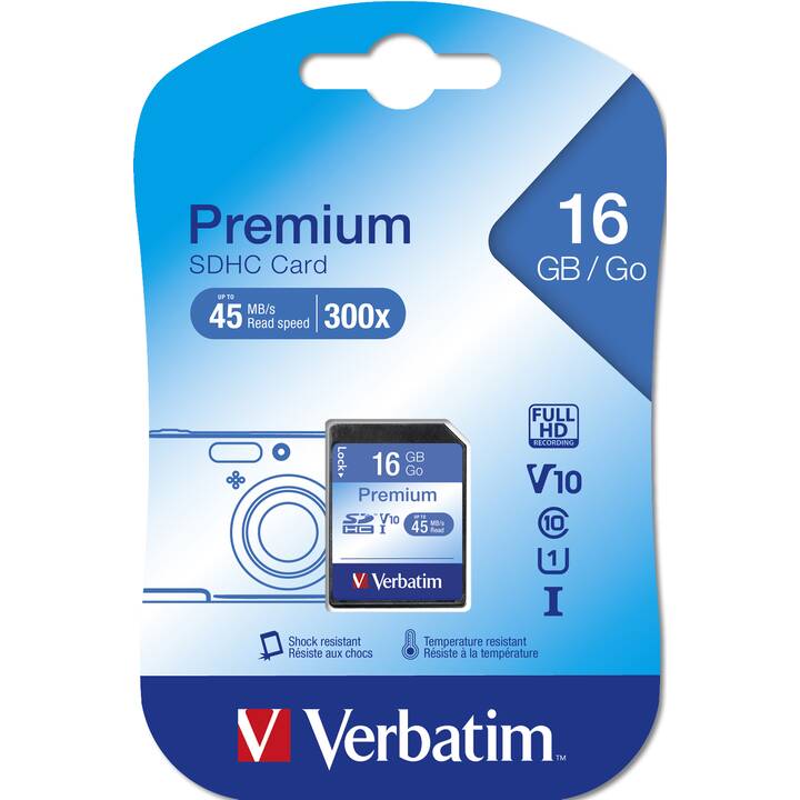 VERBATIM SDHC Premium (Class 10, 16 GB, 10 MB/s)