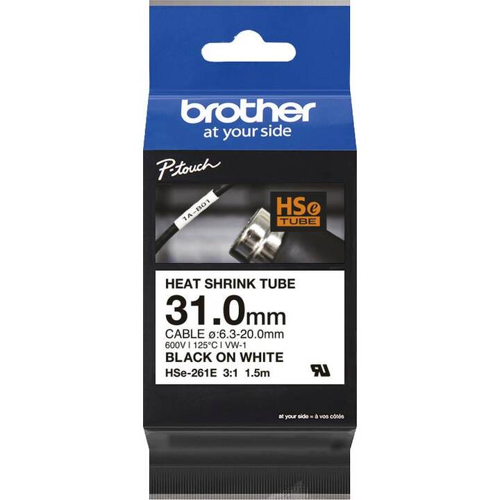 BROTHER 261E Schriftband (Schwarz / Schwarz, 31 mm)