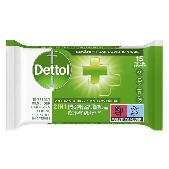 DETTOL Serviettes désinfectant 2in1 (15 pièce)