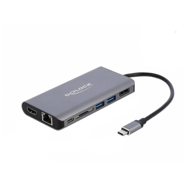 DELOCK Stazione d'aggancio 87683  (DisplayPort, Ingresso HDMI, 2 x USB 3.0 di tipo A, USB 3.0 di tipo C, RJ-45 (LAN))