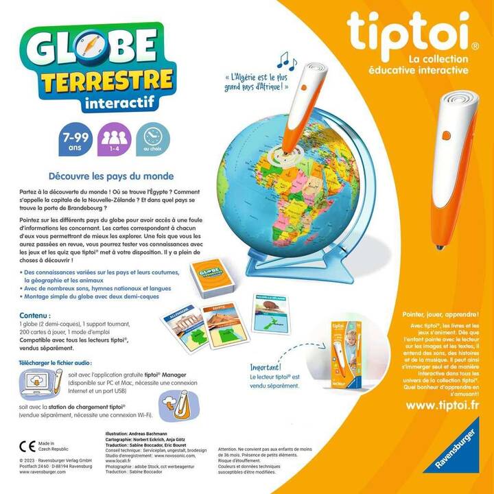 TIPTOI Globe terr. Interactif Gioco educativo (FR)