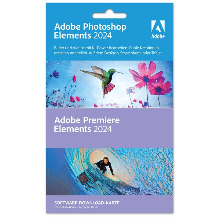 ADOBE Photoshop & Premiere Elements 2024 (Versione completa, 1x, Tedesco)