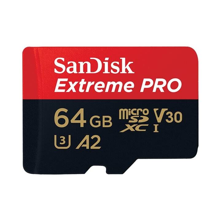 SANDISK MicroSD Extreme Pro (Video Class 30, UHS-I Class 3, 64 Go, 170 Mo/s)