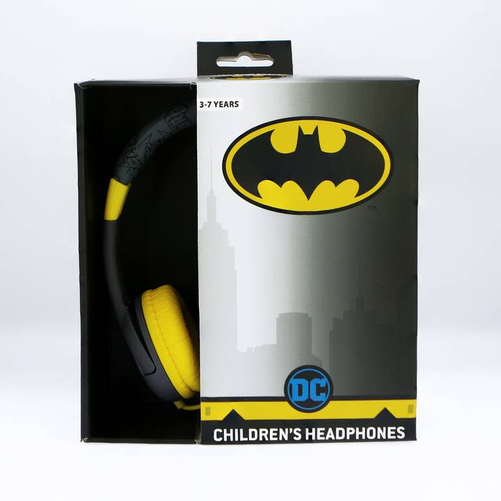 OTL TECHNOLOGIES Batman Caped Crusader Cuffie per bambini (Over-Ear, Grigio, Giallo)