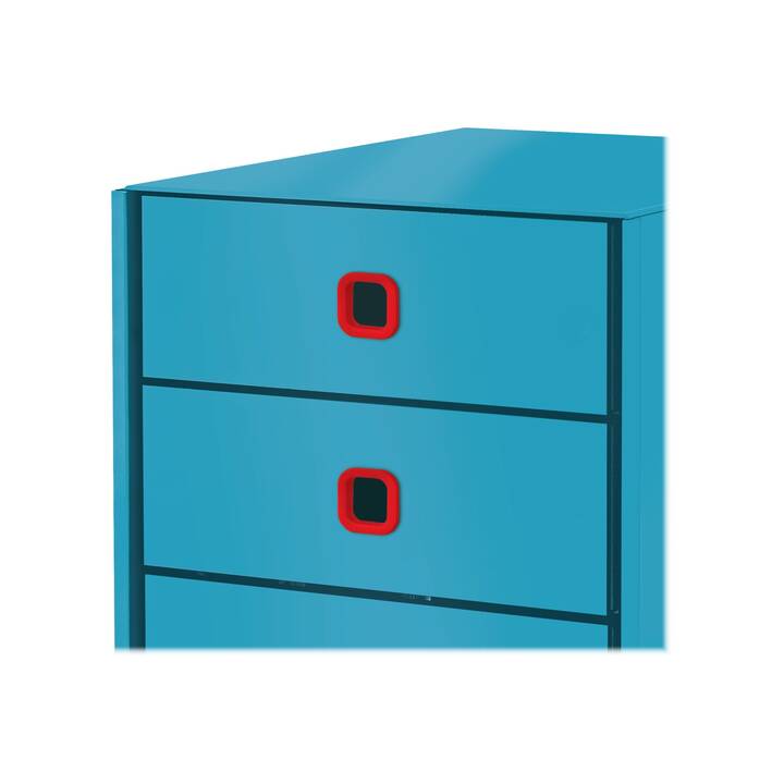 LEITZ Boite à tiroirs de bureau Cosy (A4, 28.6 cm  x 28.2 cm  x 35.8 cm, Bleu)