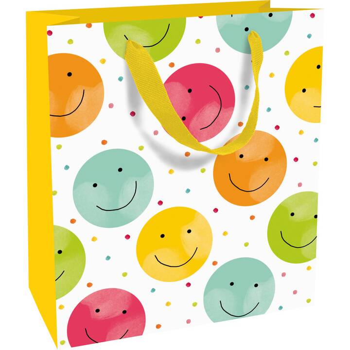 BRAUN + COMPANY Sachet cadeau Happy Smileys (Jaune, Smiley)