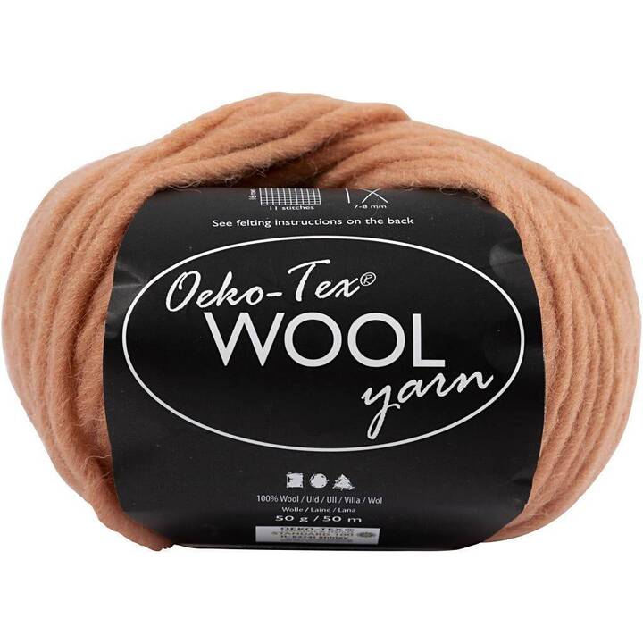 CREATIV COMPANY Wolle Oeko-Tex (50 g, Beige, Rosa)