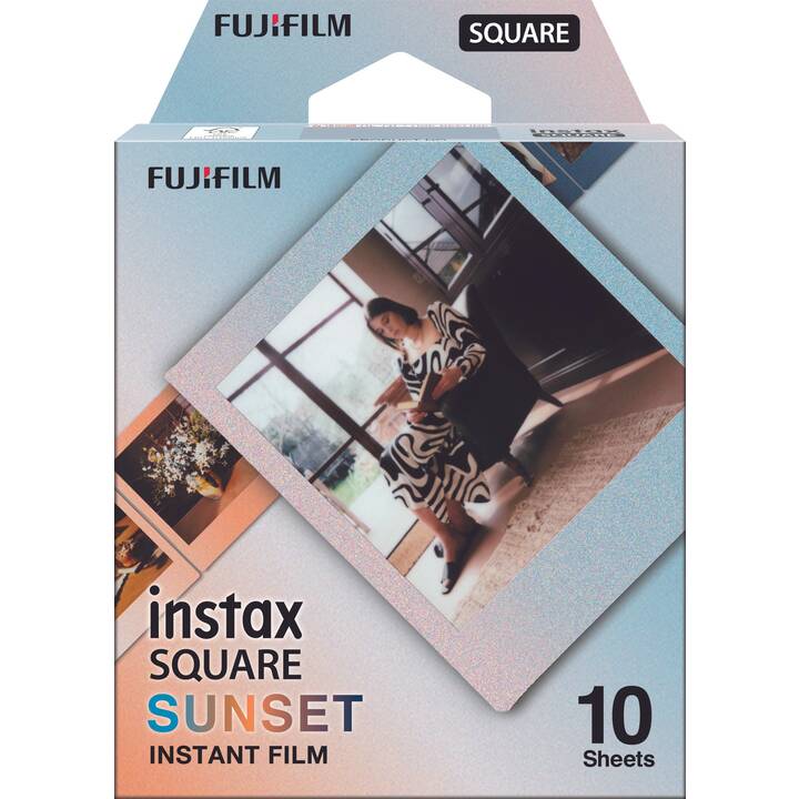 FUJIFILM Sunset Pellicola istantanea (Instax Square, Nero, Bianco)