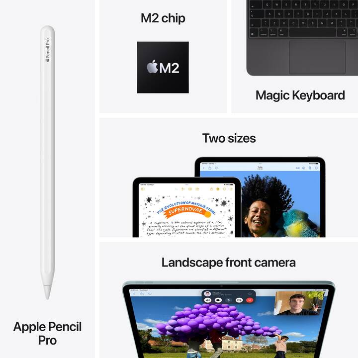 APPLE iPad Air 11 WiFi + Cellular 2024 (11", 256 GB, Violett)