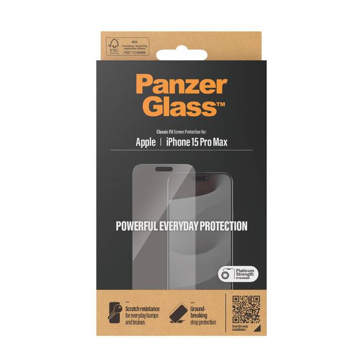 PANZERGLASS Verre de protection d'écran (iPhone 15 Pro Max)