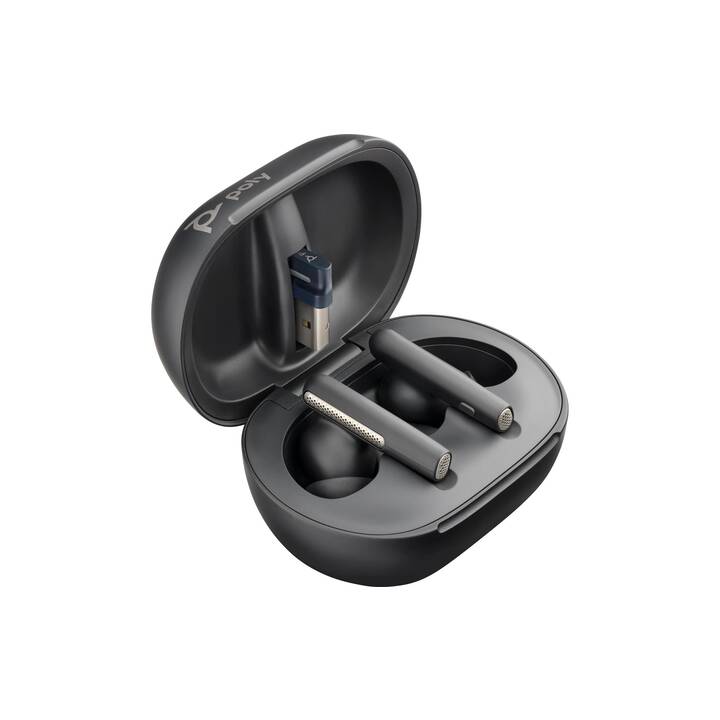 HP Office Headset Voyager Free 60+ (Earbud, Kabellos, Carbon Black, Schwarz)