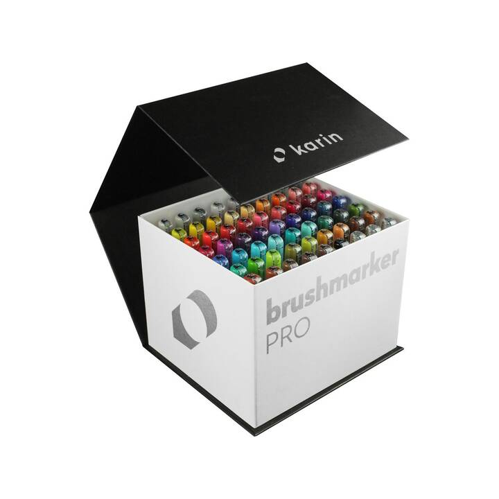 KARIN Kreativmarker Brush Marker Pro Mega Box (Mehrfarbig, 60 Stück)