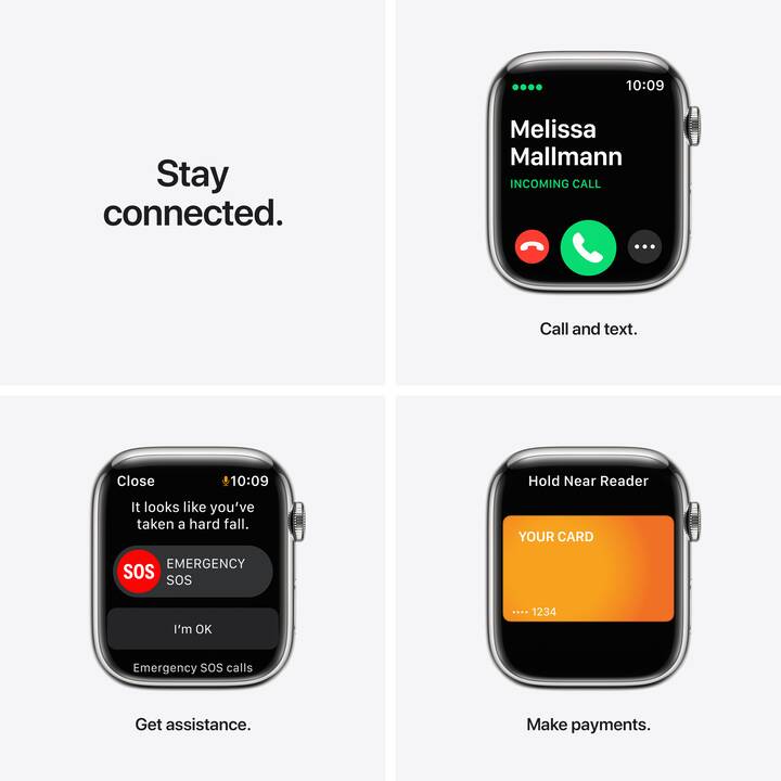 APPLE Watch Series 7 GPS + Cellular (45 mm, Edelstahl, GPS) Interdiscount