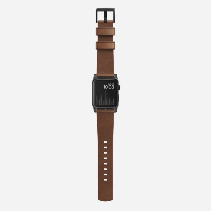 NOMAD GOODS Armband (Apple Watch 45 mm / 42 mm / 44 mm, Schwarz, Braun)