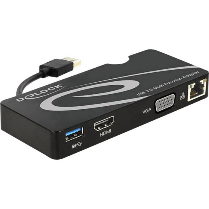 DELOCK Stazione d'aggancio 62461 (HDMI, VGA, USB 3.0, RJ-45 (LAN))