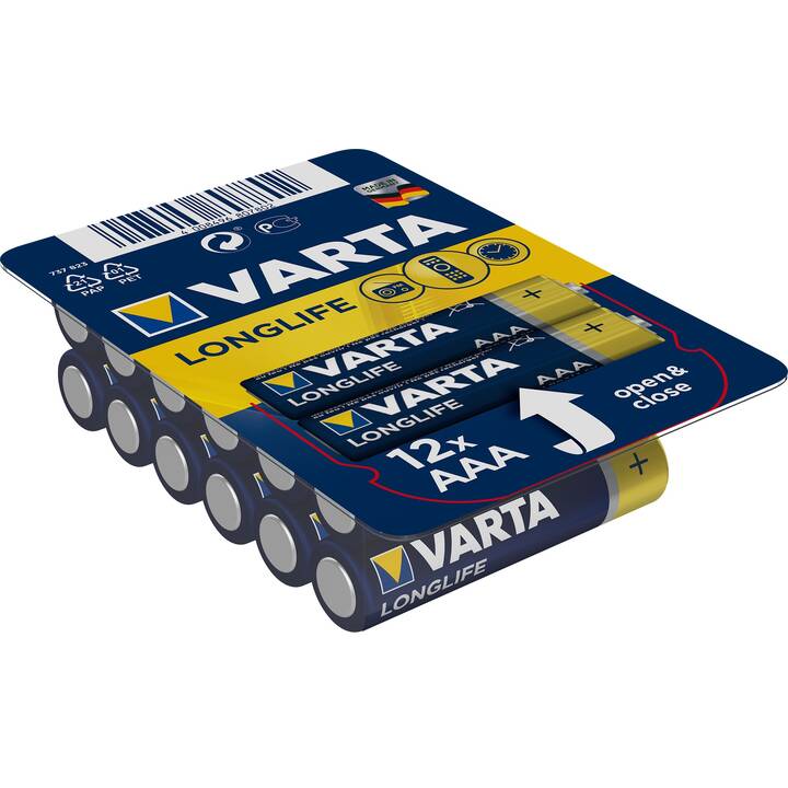 VARTA Longlife Batterie (AAA / Micro / LR03, 12 Stück)