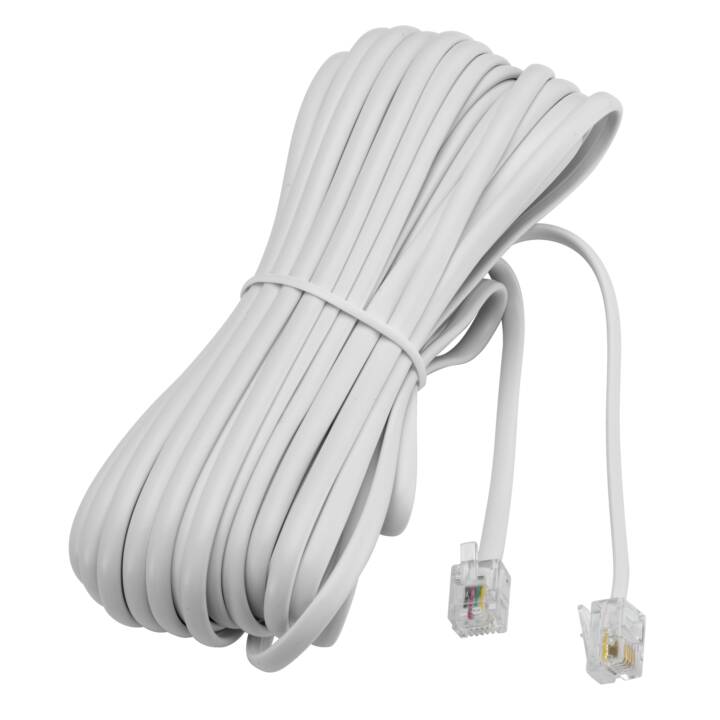 INTERTRONIC Câble de connexion (Blanc, 10 m, Fiche RJ-11)