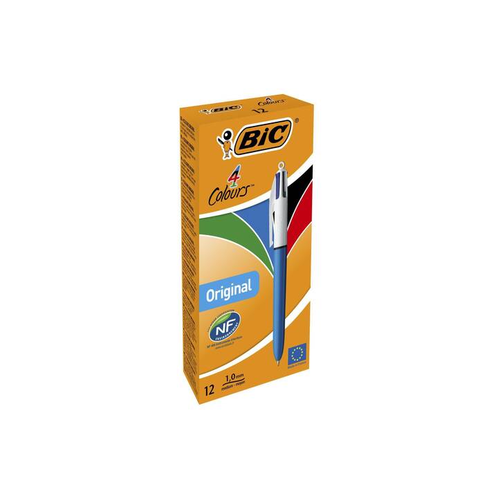 BIC Stylo à bille 4 Colours Original (Bleu, Vert, Noir, Rouge)