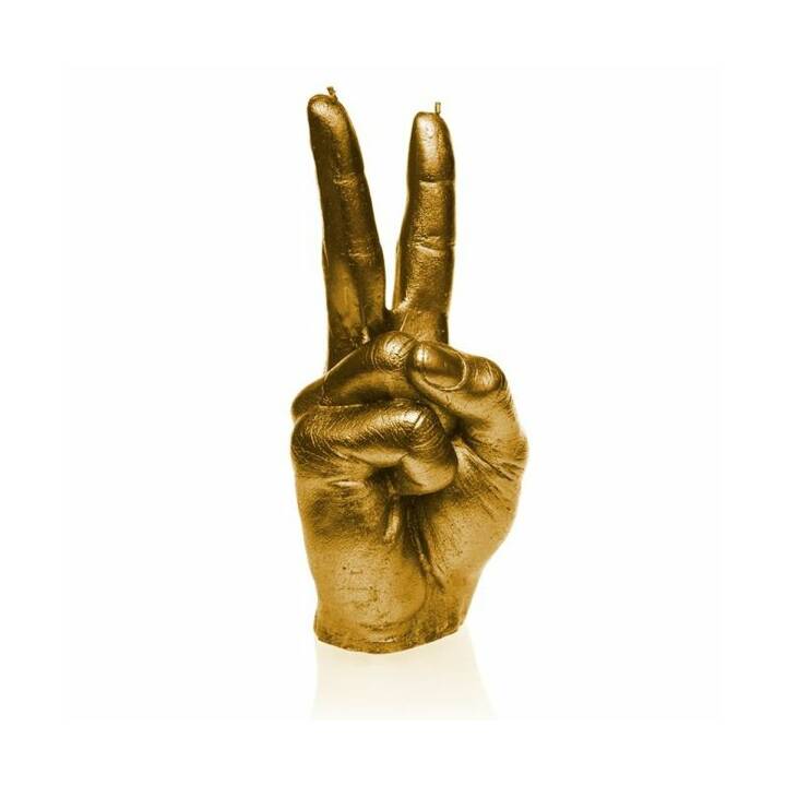 CANDELLANA Candela con motivo Hand Peace (Oro)