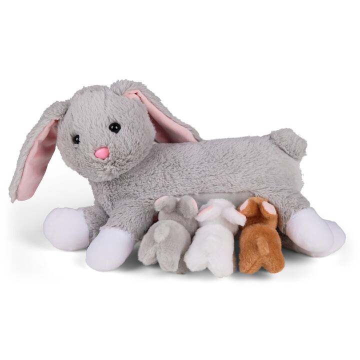 MAMANIMALS Mama Rabbit & Babys (18 cm, Grau)