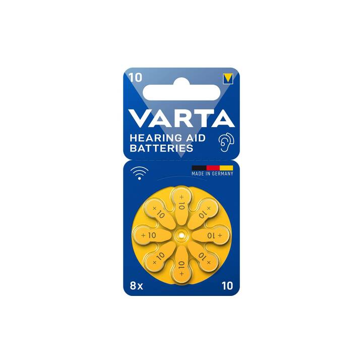 VARTA Hearing Aid Batterie (PR70 / 10 / gelb, 8 Stück)
