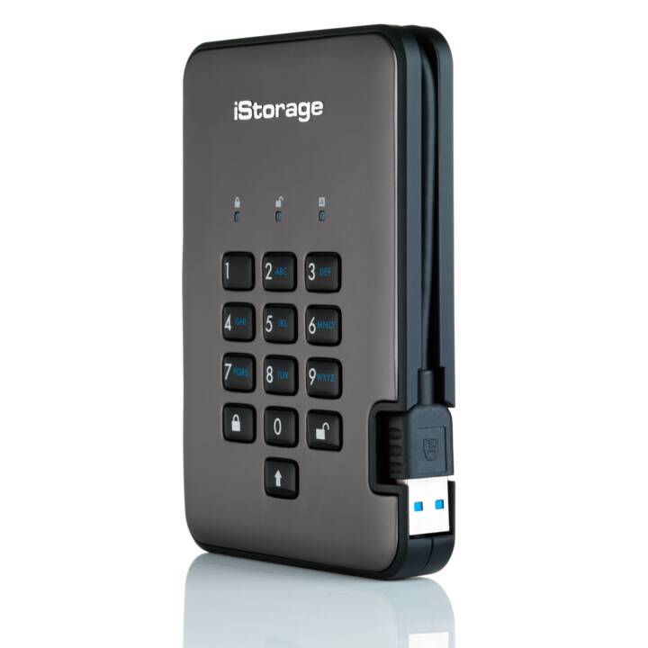 ISTORAGE diskAshur PRO2 (USB Typ-A, 2000 GB, Schwarz)