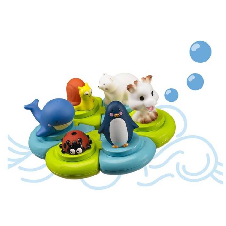 SOPHIE LA GIRAFE Set de jouets de bain (Manchot, Escargot, Giraf, Ours blanc, Baleine)