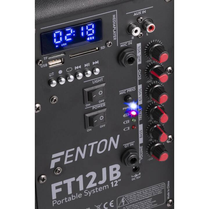 FENTON FT12JB (Enceinte PA, Noir)