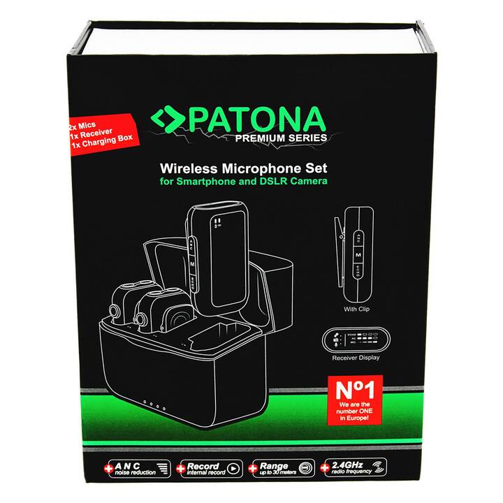PATONA Premium Wirless DSLR Ensemble de microphones (Noir)