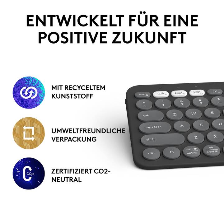 LOGITECH Pebble K380S (Bluetooth, Suisse, Sans fil)