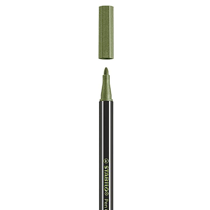 STABILO Pen 68 metallic Crayon feutre (Vert clair, 1 pièce)