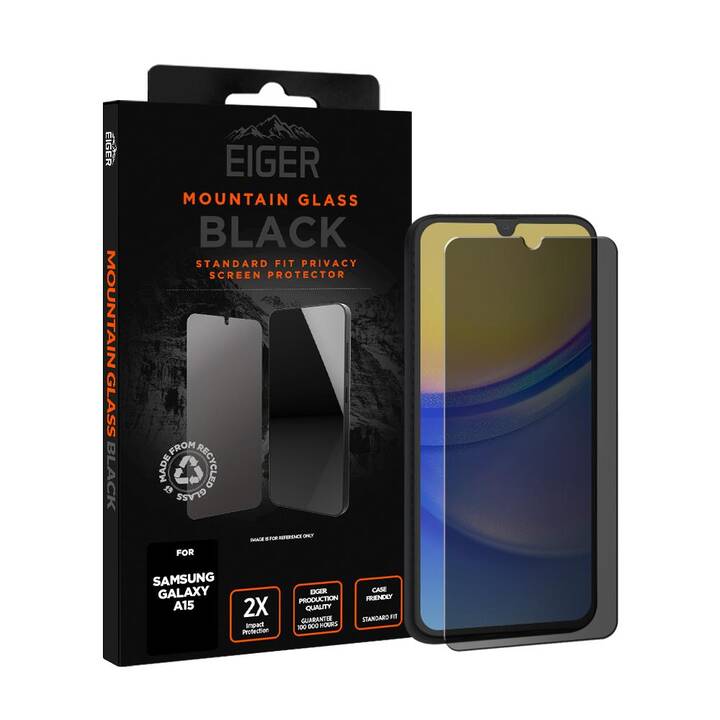 EIGER Verre de protection d'écran Mountain Glass Black (Galaxy A15)