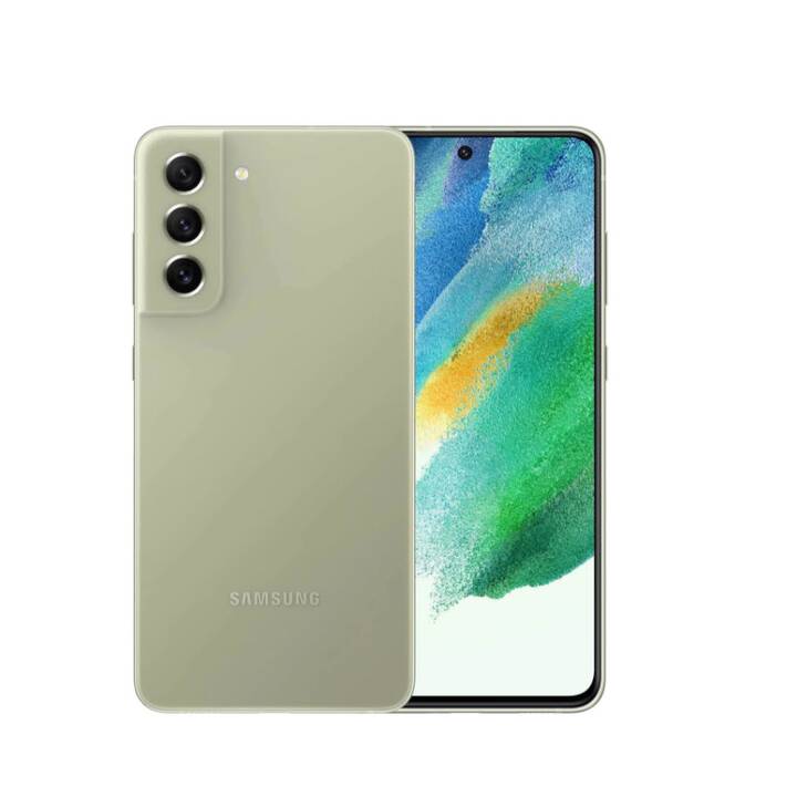 SAMSUNG Galaxy S21 FE (5G, 128 GB, 6.4", 12 MP, Olivgrün)