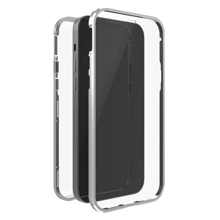 BLACK ROCK Hardcase 360 (iPhone 12, iPhone 12 Pro, Transparent, Silber)