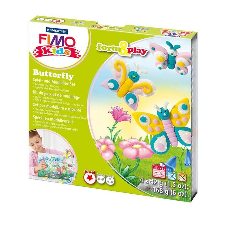 STAEDTLER Pâte à modeler kids form & play Butterfly (168 g, Multicolore)